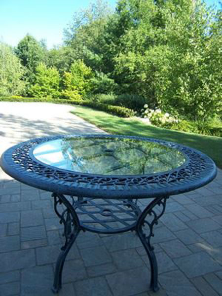 Picture of Mississippi Cast Aluminum 48 Inch Glass Top Dining Table